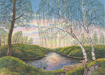 Per JULIUS : Estuaire à l’aube - Lithographie originale signée 2