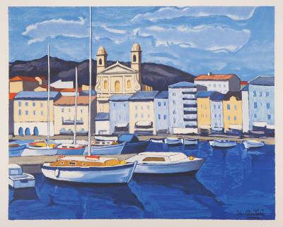 Jean-Claude QUILICI : Vue du port de Marseille - Lithographie originale signée 2