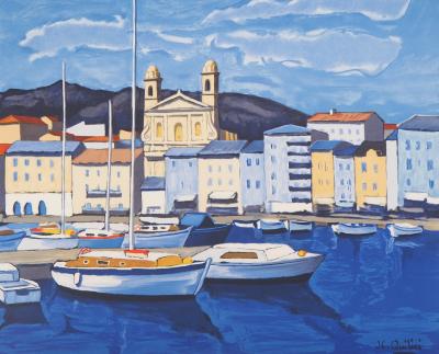 Jean-Claude QUILICI : Vue du port de Marseille - Lithographie originale signée 2