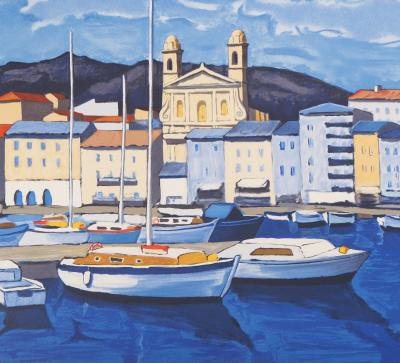 Jean-Claude QUILICI : Vue du port de Marseille - Lithographie originale signée 2