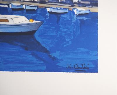 Jean-Claude QUILICI : Vue du port de Marseille - Lithographie originale signée 2