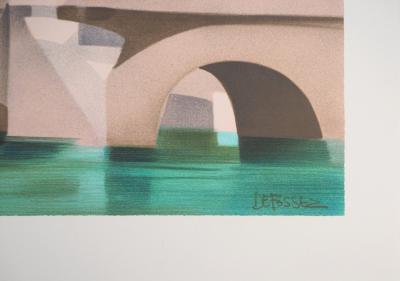 Alfred DEFOSSEZ : Le Pont de la Tournelle, Notre-Dame de Paris - Lithographie originale signée 2