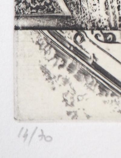 Eric ROBERT-AYME : Fossile mécanique, 1996 - Gravure originale signée 2