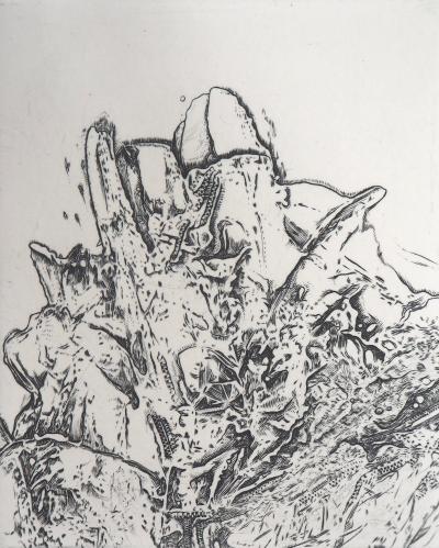 Eric ROBERT-AYME : Sommet surréaliste, 2000 - Gravure originale signée 2