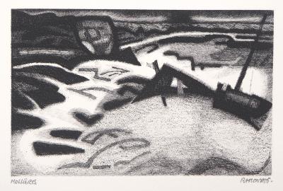 Jacques RAMONDOT : Paysage onirique de Mollières - Gravure originale signée 2