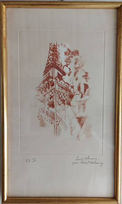 Robert DELAUNAY - Les Tours Eiffel - Gravure sur cuivre contresignée au crayon par Sonia Delaunay 2