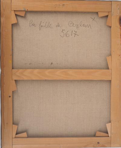 Louis TOFFOLI : La tisseuse de Ceylan - Huile sur toile Signée 2