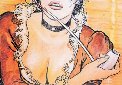 Milo MANARA : Molly Malone au soleil couchant - Impression signée au crayon 2
