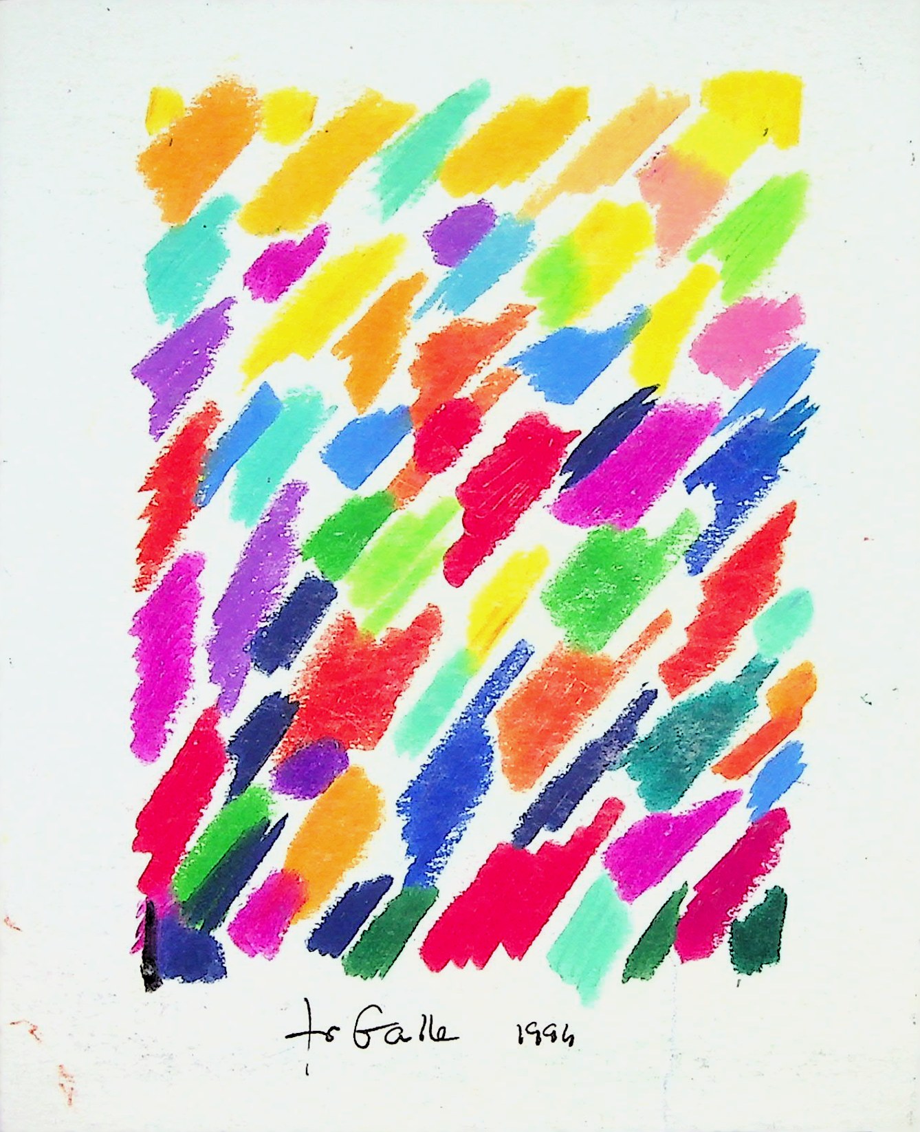 Françoise GALLE Composition abstraite, 1994 Pastel gras Art contemporain Plazzart