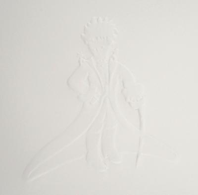 Antoine DE SAINT-EXUPERY : Petit prince en tenue royale - Gravure sur bois 2