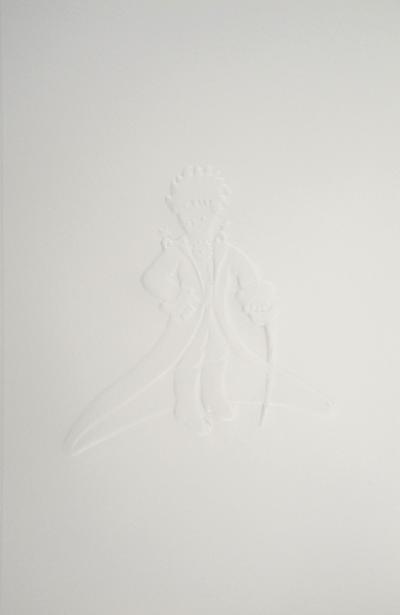 Antoine DE SAINT-EXUPERY : Petit prince en tenue royale - Gravure sur bois 2