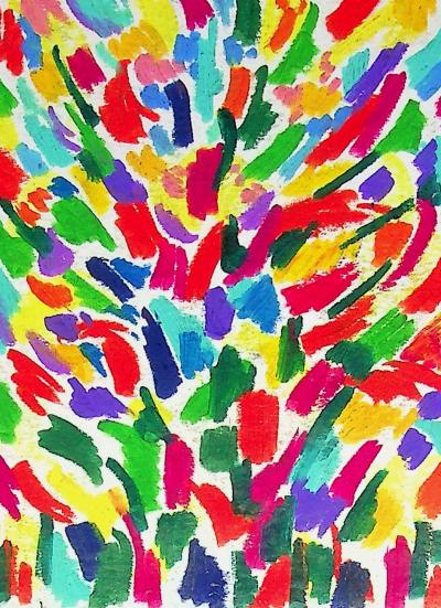 Françoise GALLE - Arbre abstrait, 1993 : Pastel gras 2