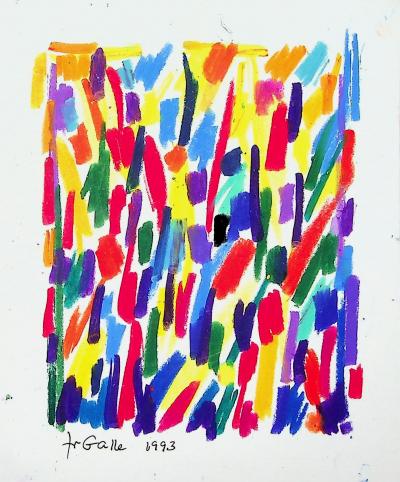 Françoise GALLE - Coucher de soleil abstrait, 1993 : Pastel gras 2