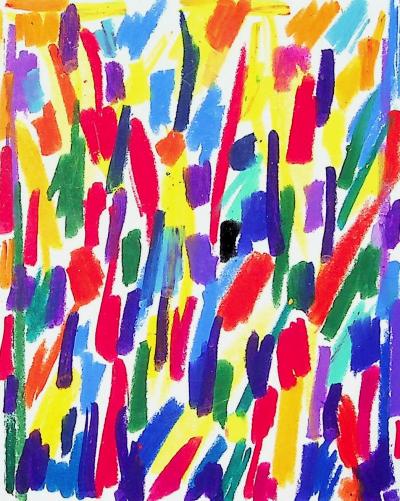 Françoise GALLE - Coucher de soleil abstrait, 1993 : Pastel gras 2