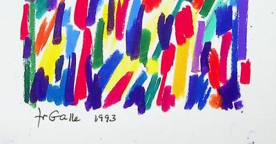 Françoise GALLE - Coucher de soleil abstrait, 1993 : Pastel gras 2