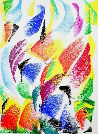 Françoise GALLE : Feu fauve - Pastel signé 2
