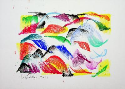 Françoise GALLE : Dunes fauves - Pastel signé 2