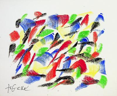 Françoise GALLE : Nuée de couleurs - Pastel signé 2