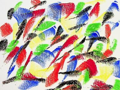 Françoise GALLE : Nuée de couleurs - Pastel signé 2