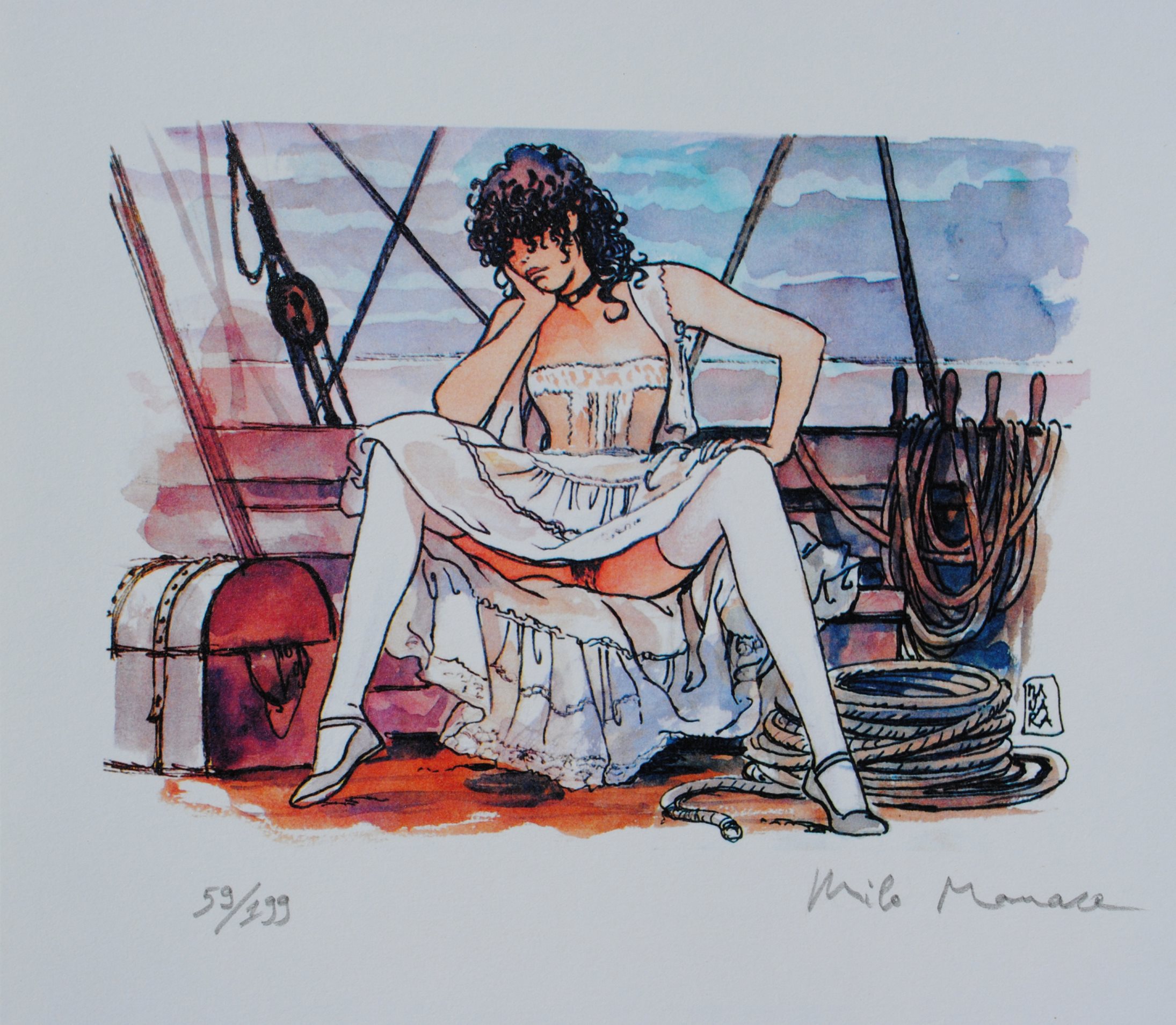 Milo MANARA La passagère clandestine Impression signée au crayon Bandes Dessinées Plazzart