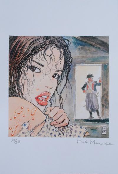 Milo MANARA : La prisonnière - Impression signée au crayon, El gaucho, Edition limitée 2018 2