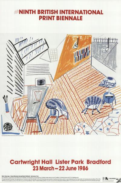 David HOCKNEY - Studio Pembroke avec chaises et lampe bleues, 1986 - Impression offset 2