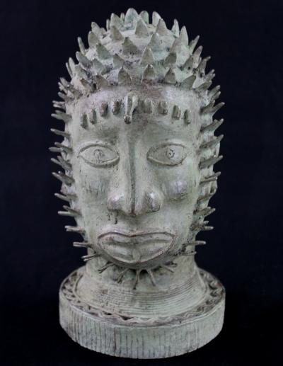 Nigéria - Tête commémorative Oba Bronze Ife - Bini Edo 2