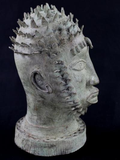 Nigéria - Tête commémorative Oba Bronze Ife - Bini Edo 2