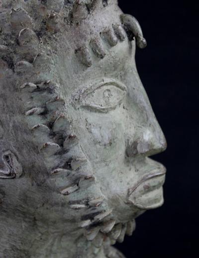 Nigéria - Tête commémorative Oba Bronze Ife - Bini Edo 2