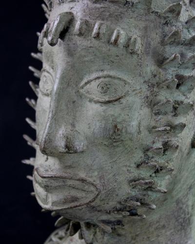 Nigéria - Tête commémorative Oba Bronze Ife - Bini Edo 2