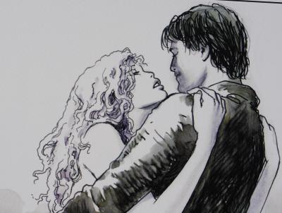 Milo MANARA : Couple d’amoureux - Impression signée au crayon 2