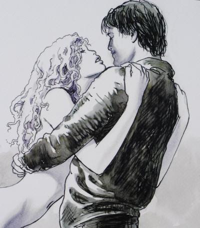 Milo MANARA : Couple d’amoureux - Impression signée au crayon 2