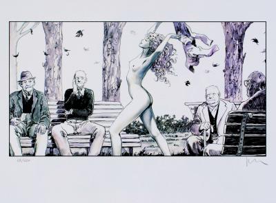 Milo MANARA : Exhibition au parc - Impression signée au crayon 2