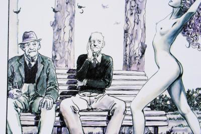 Milo MANARA : Exhibition au parc - Impression signée au crayon 2