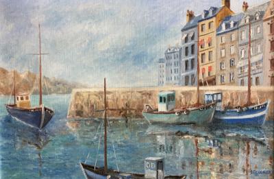 Jean-François CUGNIER - Auray,retour au port - Huile sur toile signée 2