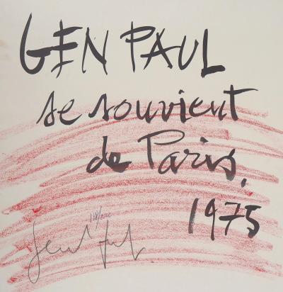 Gen PAUL : Se souvient de Paris, 1975 - Estampe originale signée 2