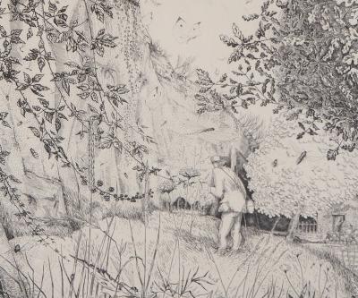 Jean Emile LABOUREUR : L’Entomologiste - Gravure originale signée 2
