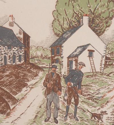 Jean Emile LABOUREUR : A la chasse - Lithographie originale signée 2