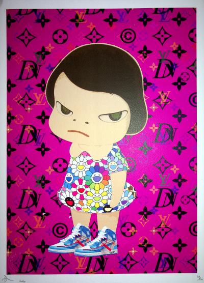 Death NYC - Nara's girl with a Murakami dress, 2020  - Sérigraphie originale signée 2