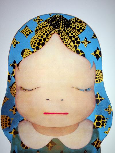 Death NYC - Nara's girl with Kusama-Vuitton hair, 2020  - Sérigraphie originale signée 2