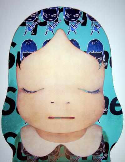 Death NYC - Nara’s girl with blue Supreme hair, 2020  - Sérigraphie originale signée 2