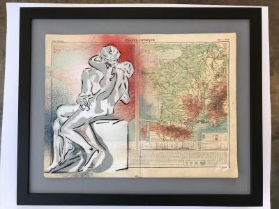 Christophe STOUVENEL - French Kiss, 2021 - Pochoir sur papier 2