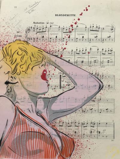 Christophe STOUVENEL - Blondinette, 2021 - Pochoir sur papier 2