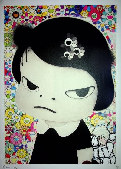 Death NYC: Mean Nara's child and crying Kaws, 2020  - Sérigraphie originale signée 2