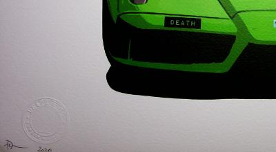 Death NYC: The Queen in green ferrari, 2020  - Sérigraphie originale signée 2