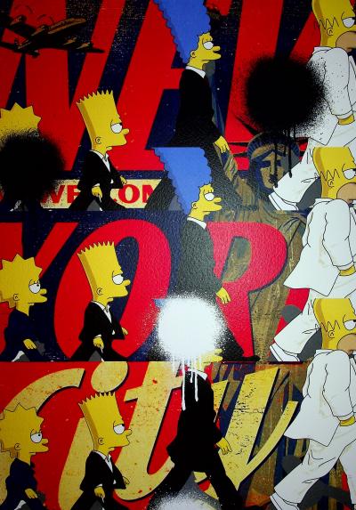 Death NYC: The Simpson family The Beatles, 2020  - Sérigraphie originale signée 2