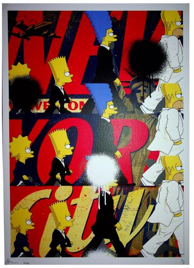 Death NYC: The Simpson family The Beatles, 2020  - Sérigraphie originale signée 2