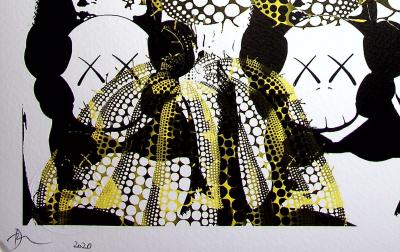 Death NYC - Black and yellow Kusama’s pumpkins, 2020  - Sérigraphie originale signée 2