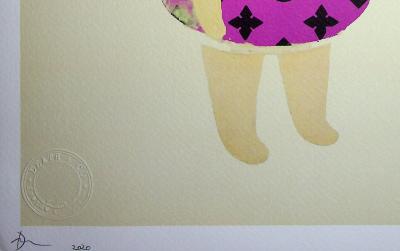 Death NYC - Nara's child with pink LV dress 2020  - Sérigraphie originale signée 2