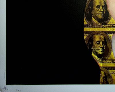 Death NYC - Nara with yellow dollars hair, 2020  - Sérigraphie originale signée 2